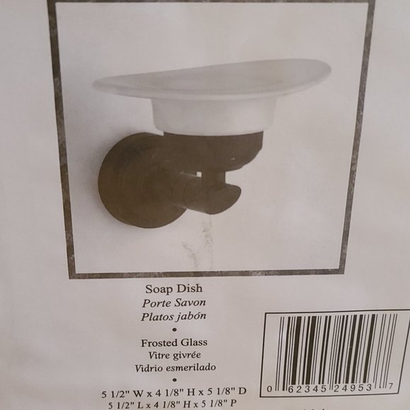 CANARM FREMONT RUBBED BRONZE/ FROSTED GLASS SOAP DISH #RBA258A010RB - Picture 4 of 4